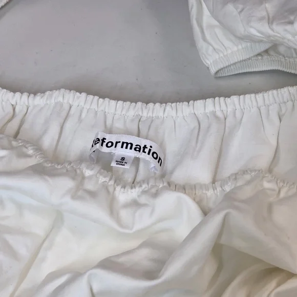 REFORMATION Bennie Square Neck Dress Cream Women’s Small 5517 - Picture 3 of 8